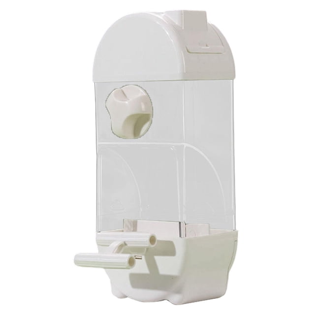Comedero automático para pájaros de 800 ml, antisalpicaduras, dispensador de comida para loros y periquitos. Blanco