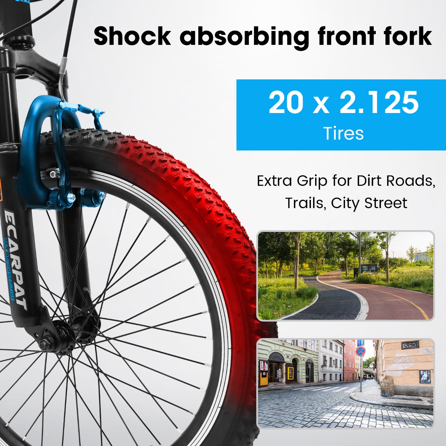 Kids Bike 20 Inch Wheels, 4" Wide Fat Tire Snow Mountain Bike Ages 8-12 Year Old, Steel Frame, 7 Speed Teenager Children Kids' Bicycles