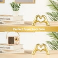 thumbnail image 3 of Heart Hands Sculpture - Gold Decor for Living Room - Small Heart Shaped Table Statues for Home Decor - Cute Shelf Sculptures Home Decor Aesthetic - I Love You Gifts Girlfriend Women Wife Anniversary, 3 of 7
