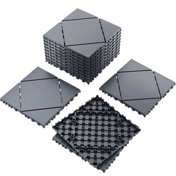 TigBond 12"x12"Interlocking Deck Tiles,Anti-Slip Flooring,Plastic Floor Tile,Waterproof Paver Tile for Patio,Garage|Heavy-Duty,Easy DIY Installation