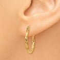 thumbnail image 3 of Real 14kt Yellow Gold Twist Polished Hoop Earring; for Adults and Teens; for Women and Men, 3 of 4