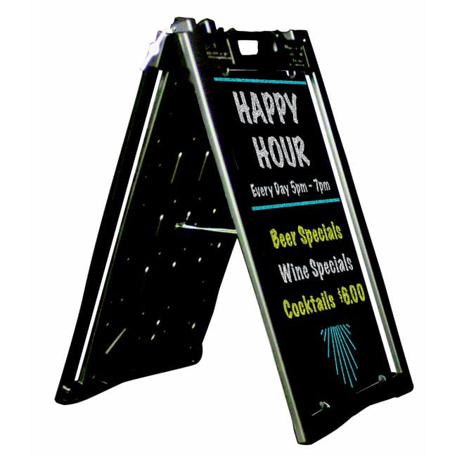 Aarco PAF4BK Universal Sidewalk AFrame Sign Holder with Deluxe Black