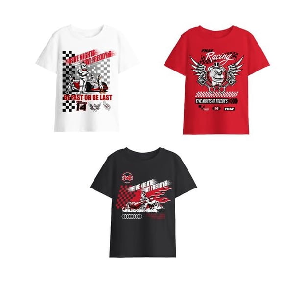Five Nights At Freddy's Racing Boy's 3-Pack Crew Neck Short Sleeve T-shirt Set-8