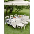 thumbnail image 3 of Blue Grey Eucalyptus Outdoor Tablecloth - 54x80 Inch Rectangle Dining Table Cover, Farmhouse Weeping Leaves on Linen Waterproof Outdoor Table Cloth with Umbrella Hole & Zipper for Picnic/Patio/Party, 3 of 7
