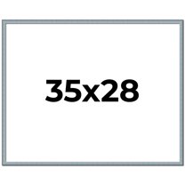 35x28 Frame Blue Scuffed Farm Board Solid Wood Picture Frame Width 0.75 Inches | Interior Depth 0.5