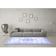 thumbnail image 3 of Ahgly Company Machine Washable Indoor Square Medallion Blue Traditional Area Rugs, 6' Square, 3 of 4