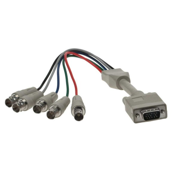 SF Cable 1 foot HD15 VGA Male to 5 BNC Female Cable