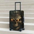thumbnail image 2 of Lsque Metal Evil Skull Printed Luggage Cover, Travel Luggage Protector,Scratch and Dirt Resistant, Fits 18-32 Inch Luggage - Small, 2 of 9