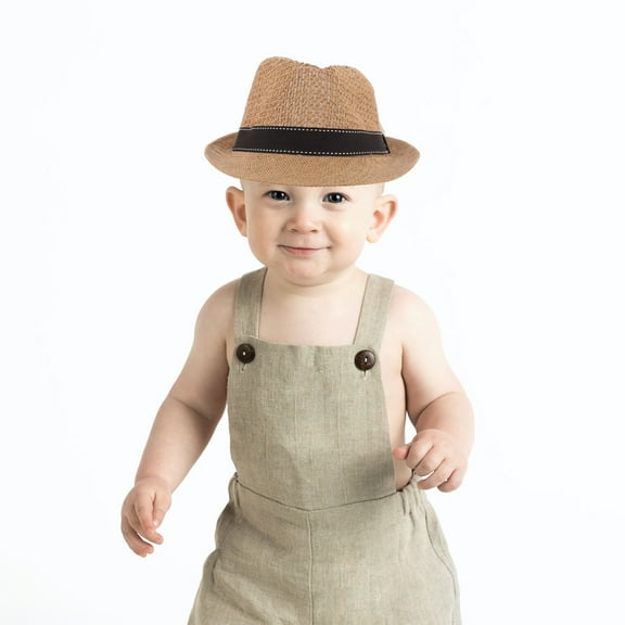 TABLZONE 1 Pcs Kids Beach Hat Sun Protection Straw Hat Classic Style Light Brown Ideal For Summer Family Activities