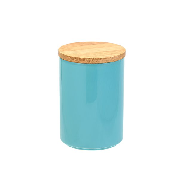 Tarro De Almacenamiento Sellado Tarro De Almacenamiento De Cerámica Tarro De Almacenamiento De Alimentos Redondo Para El Hogar Tarro De Cocina A Prueba De Humedad Con Anillo De Goma Tapa De Madera Eigraketly HA025364-04