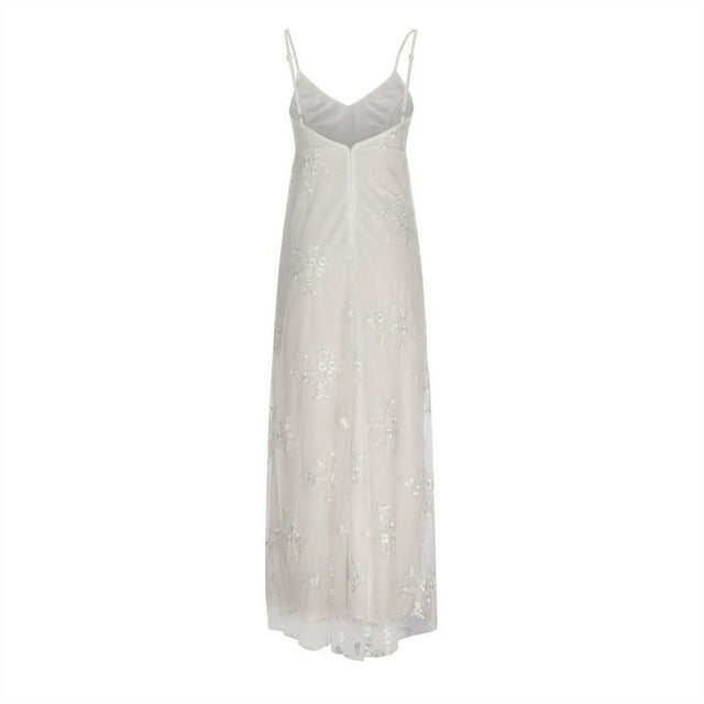 Robes Blanches Formelles pour Femmes Robe d'Invitée de Mariage Ajustée Élégante Robe de Bal en Dentelle Robe Maxi Robes de Retour à la Maison