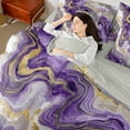 thumbnail image 4 of Castle Fairy Abstract Marble 7-Piece Twin Bedding Sets for Boys Girls Children,Gradient Marbling Watercolor Bedding Comforter Set,Gold Metallic Breathable Sheet Sets,Luxury Bedroom Decor, 4 of 8