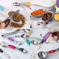thumbnail image 5 of Juego de 9 cucharas medidoras, cucharilla apilable de acero inoxidable de doble cara con escala de colores y nivelador, se adapta a frascos de especias para medir ingredientes secos y líquidos., 5 of 5