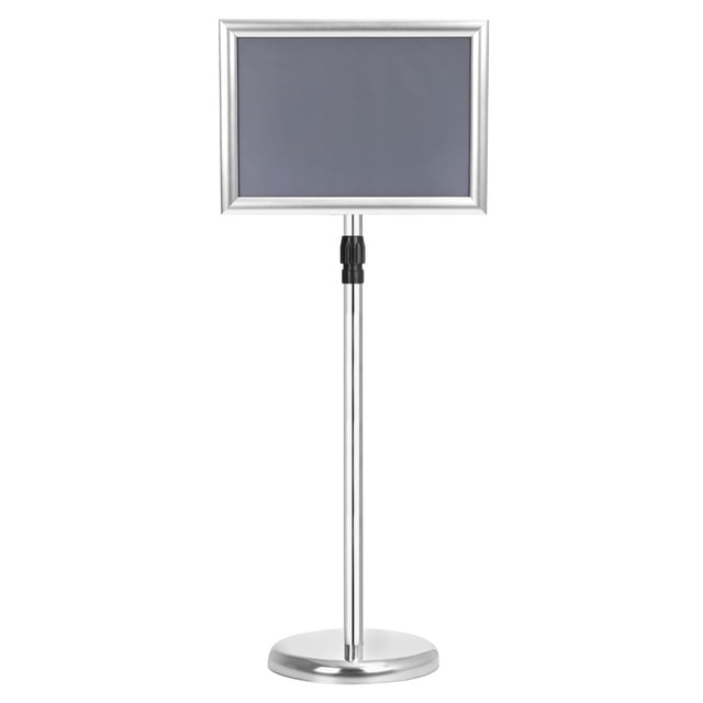 Unique Bargains Support d'Affiche Réglable Support de Panneau Supports avec Base Cadre A3 sur Pied Coin Droit, Argent