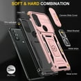 thumbnail image 2 of Case for Motorola Moto G Pure, Sliding Lens Camera Cover Protection Ring Kickstand Compatible with Magnetic Car Mount Military Grade Hybrid Rugged PC Soft TPU Shockproof Case, Rosegold, 2 of 7