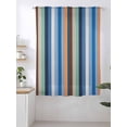 thumbnail image 2 of Sheer Curtains 63 Inch Length, Colorful Striped Semi Sheer Curtains Light Filtering Window Treatment, Modern Stripes Art Farmhouse Privacy Voile Drapes for Living Room Bedroom 52x63 Inch, 2 of 7