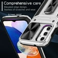 thumbnail image 5 of SaniMore for Samsung Galaxy A54 5G Stand Case, Slide Camera Cover 360 Degree Rotating Kickstand Magnetic Car Mount Hybird Tri-layer Rugged Shell Military-grade Shockproof Anti-drop Cover, Silver, 5 of 10