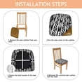 thumbnail image 4 of Black and White Geometric Boho Pattern Seat Covers for Dining Room Chairs Set Of 4,Stretch Printed Washable Chair Seat Cover with Elastic Ties and Button,Removable Waterproof Couch Cushion Covers, 4 of 6