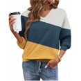 thumbnail image 6 of Women's Long Sleeve Shirts Casual V Neck Pullover Sweatshirts Trendy Striped Plus Size Tunic Tops Spring Going Out Top, 6 of 6