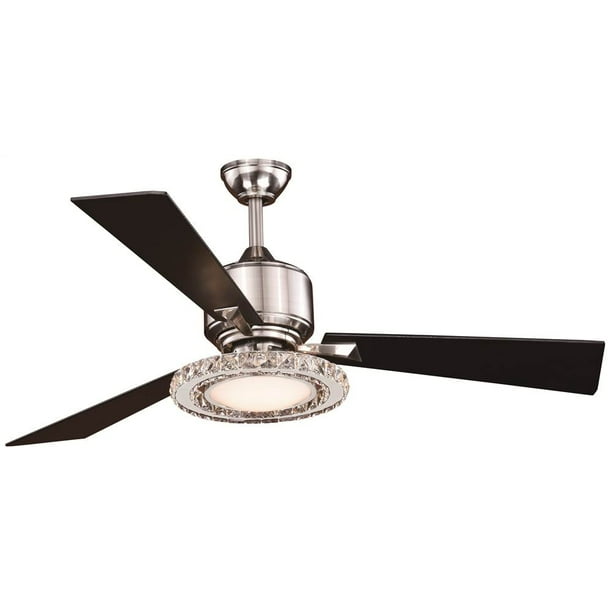 Vaxcel Clara 52 In Brushed Nickel Ceiling Fan With Crystal Led Light Kit And Remote Com Brushed Nickel Ceiling Fan, Vaxcel Ceiling Fans