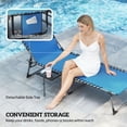 thumbnail image 5 of Outsunny Folding Chaise Lounge Chair Outdoor Tanning Chair with 5-Level Adjustable Back, Side Table, Pillow, Pocket for Yard, Beach, Pool, Blue, 5 of 9