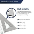 thumbnail image 3 of 's Scholastic Triangle - 10 inch - Smoke - 40/90 Angle - Polystyrene - Inking Edge - Technical Drawing Tools, Drafting, Architect and Engineering., 3 of 7