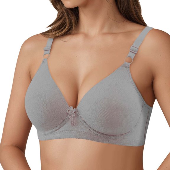 Bibifish Women's T-Shirt Bras Deep V Adjustable Straps Padded Molded Cup Wireless Bras Everyday Dress Leisure Wear Daily Bras