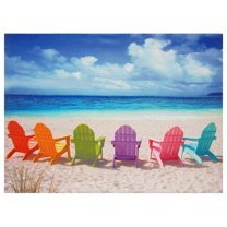 30" Wide Photo Print Canvas Wall Art Panel - Living Color - Beach Chairs