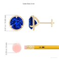thumbnail image 2 of ANGARA Lab Grown 4.4 Ct Rope Framed Claw-Set Blue Sapphire Martini Stud Earrings for Women in 14K Yellow Gold (Size-8mm) | Anniversary, Jewelry Gift for Women | Lab-Grown Blue Sapphire Earrings, 2 of 5