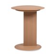 thumbnail image 3 of Brown Faux Leather 18 - inch Round C - Shaped Table for Outdoor Relaxing with Stable Webbing Seat Support, 3 of 6