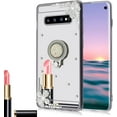 thumbnail image 4 of for Galaxy S22 Ultra Makeup Mirror Case for Women Girls Luxury Bling Glitter Rhinestone Cover with Shiny Crystal Diamond Finger Ring Stand Holder Cute Girly Cases for Galaxy S22 Ultra Silver, 4 of 6