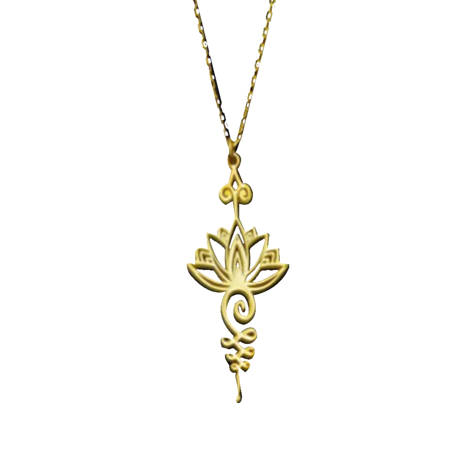 Minimalist Lotus Flower Pendant Necklace Yoga Gift Sterling Silver .925 or Gold 