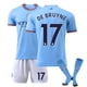 thumbnail image 1 of 2223 Manchester City home football kit for kids no. 17 De Bruyne -, 1 of 2