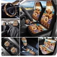 thumbnail image 3 of Uorisanigo Highland Cattle Tribe Car Front and Rear Cushion Covers Gear Lever Cover+Hand Brake Cover Water Coaster Steering Wheel Cover Pillowcase for Cars Universal Fit Women Men 11 PCS, 3 of 7