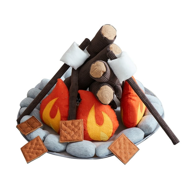 Wonder&Wise Kid Campout Camp Fire & S'mores Soft Plush Toy Camping Play