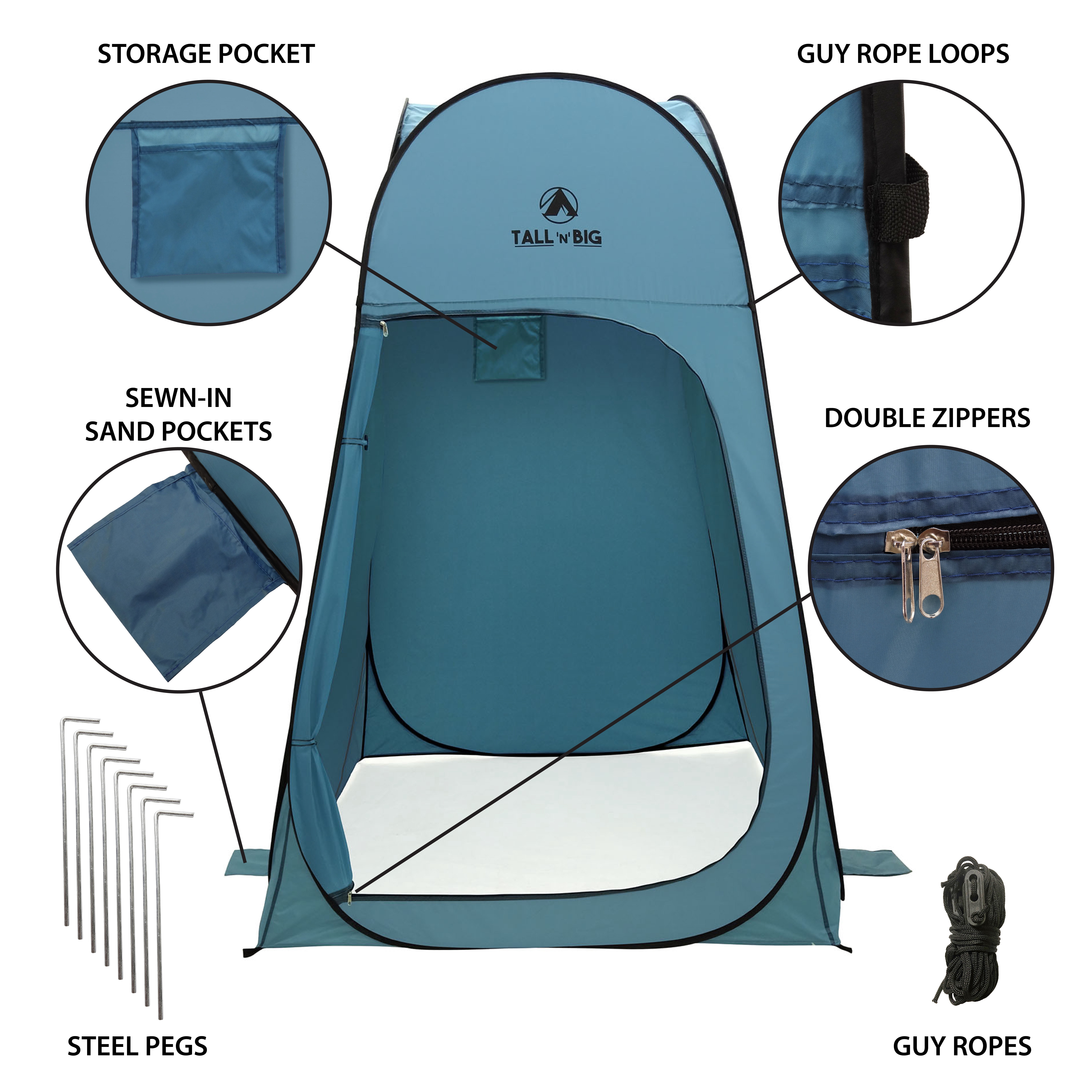 GigaTent Tall ‘N’ Big Pop Up Pod Changing Room Privacy Tent – Instant Portable Outdoor Shower Tent, Camp Toilet, Rain Shelter for Camping & Beach – Lightweight & Sturdy, Easy Set Up, Foldable
