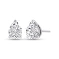 thumbnail image 3 of SZUL Women's Lab Grown 1/2 Carat Pear Shaped Solitaire Diamond Earrings in 14K White Gold, 3 of 7