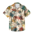 thumbnail image 5 of QHRMKOG Mens Shirt Relaxed Fit Tropical Print Short Sleeve Hawaiian Shirt Light Holiday Button Down Beach Shirt Summer Casual Tops Red 4XL, 5 of 6