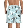 thumbnail image 3 of Kdxio Cute Panda Bear Pattern Mens Casual Shorts - Drawstring Summer Beach Sports Shorts for Men, 3 of 9