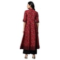 thumbnail image 2 of Yash Gallery Women's Cotton Printed Anarkali Kurta (Maroon), 2 of 5