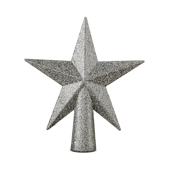 Silver Glitter Star Mini Christmas Tree Topper, 6", by Holiday Time