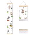 thumbnail image 1 of Tabla de crecimiento de animales para niños, tabla de altura para bebés, reglas de lona para medir la altura de niños y niñas (Animales 6), 1 of 5