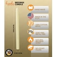thumbnail image 2 of Hyoola 10" Beeswax Taper Candles 12 Pack - Handmade, All Natural, 100% Pure Unscented Bee Wax Candle - Tall, Decorative, White - 10 Hour Burn Time, 2 of 5