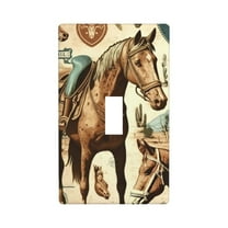 1-Gang Toggle Wall Plate Single Light Switch Cover - Rustic Western Country Cowboy horse vintage