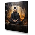 thumbnail image 2 of Designart "Meditating In Black And Gold Yogic Style I" Yoga Canvas Art Print, 2 of 7