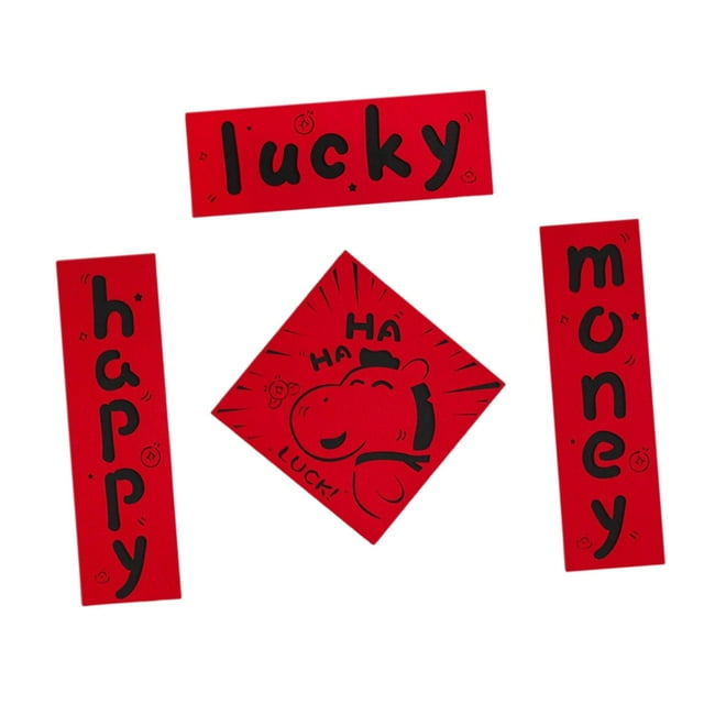 Voxware New Year Couplets Spring Festival Fu Character Banner Set with Felt Material Horse Pattern And Traditional Blessing Suitable for Home Door Workplace F lucky