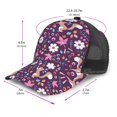 thumbnail image 3 of Picia Cute Squirrel Floral Pattern Trucker Hat,Baseball Cap,Sun Protection Cap,Stylish Headwear,Leisure Cap,Outdoor Sports Cap, 3 of 7