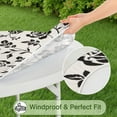 thumbnail image 6 of 44in Round Tablecloth with Elastic Edge, Waterproof Fitted Table Cover for 36-44" Tables, Floral Theme Polyester Reusable Table Cloths Wipe Clean for Picnic, Dining, Outdoor Use and Party Decor, 6 of 7