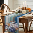thumbnail image 3 of Blue Pumpkin Table Runner, Autumn Thanksgiving Kitchen Dining Table Decoration for Home Party Decor 13x48 Inches, 3 of 9