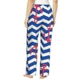 thumbnail image 3 of Naloa Nautical Anchors Print Women’s Ultra-Soft Comfy Pajama Lounge Pants with Pockets & Drawstring, 3 of 8
